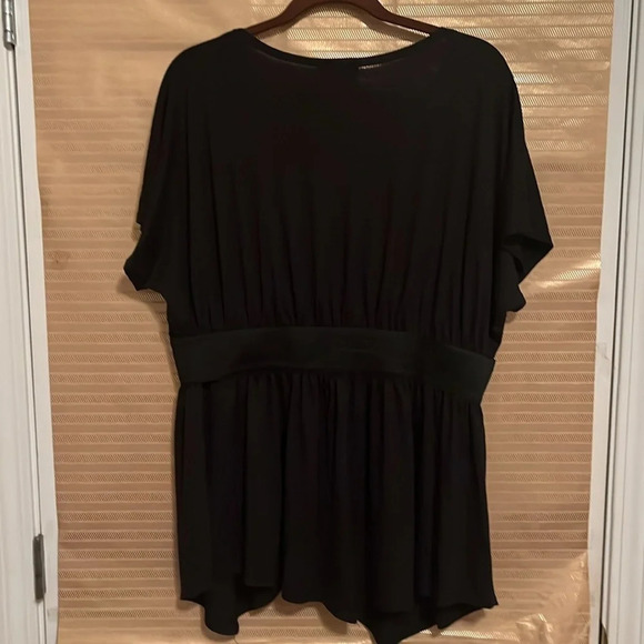 BLACK~BLOUSE W ATTACHED CARDIGAN~TOPPER~XL - Picture 5 of 6